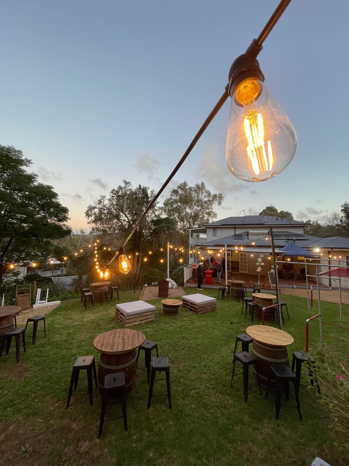 Festoon lighting Lukes Barrel Hire Perth