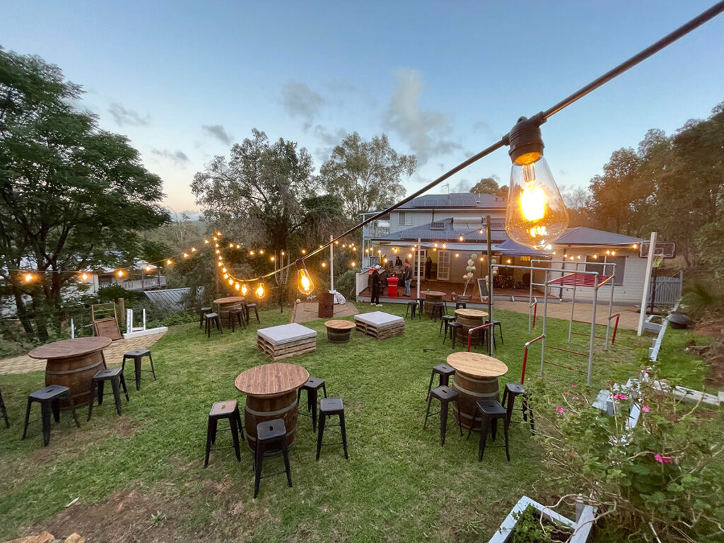 Festoon lighting Lukes Barrel Hire Perth